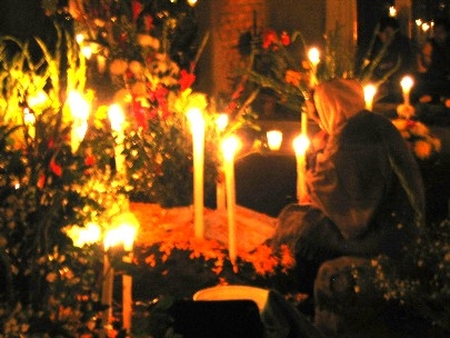 Tonight cemeteries are beautiful; people stay with their beloved ones all night long