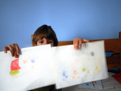 he ran, and jump, and fight