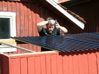 House for wood getting roof