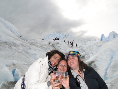 A toast with whiskey and ice from the glacier