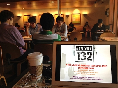 Preparing my class on #Yosoy132 at the Free Speech Movement Cafe