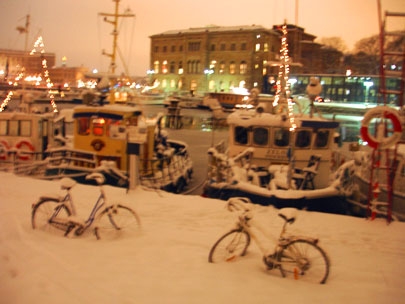 through frozen doors, over cracking snow, huffing and puffing...